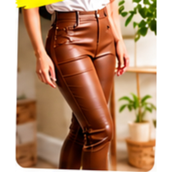 Calça Feminina Couro Fake